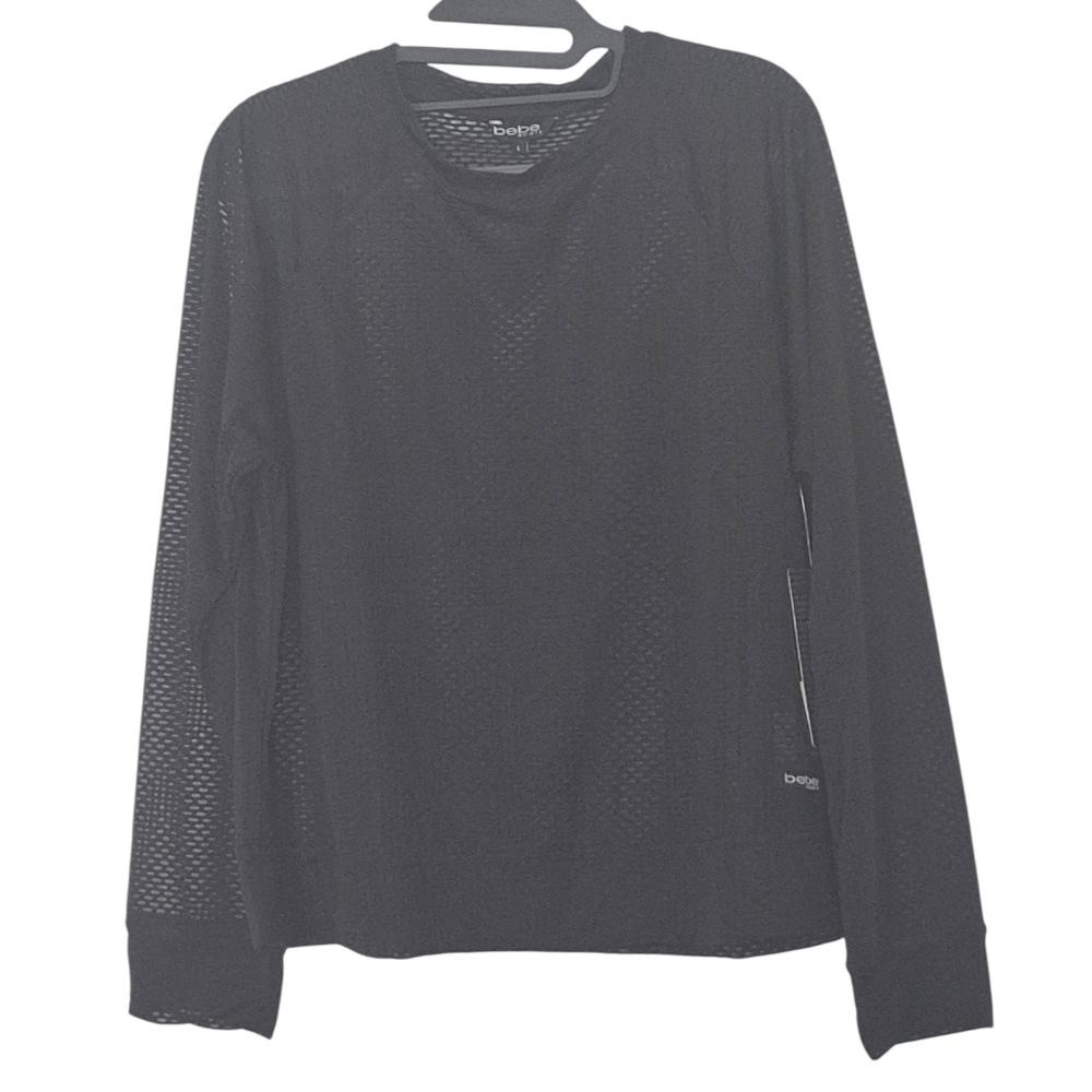 Bebe Sport Set of 2 Sheer Mesh Long Sleeve Tops - Picture 4 of 9